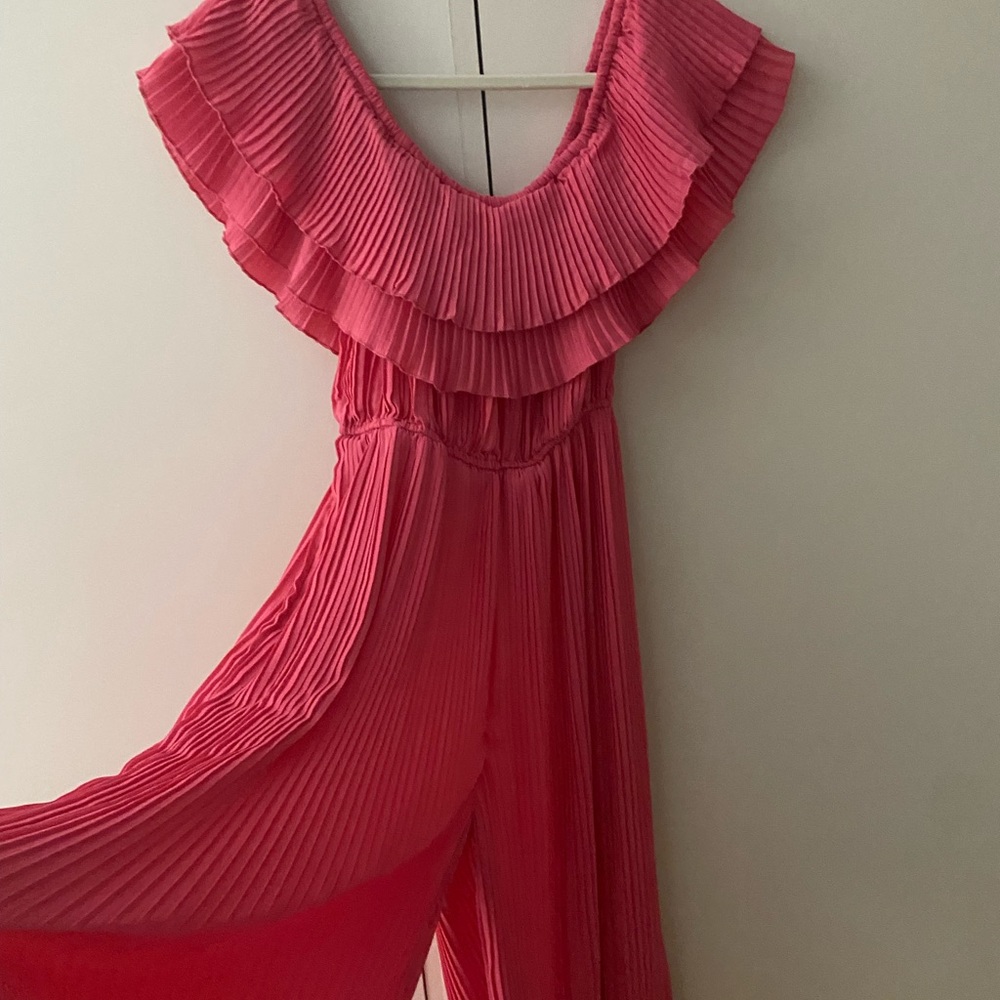 Nasty Gal pink wide leg jumpsuit